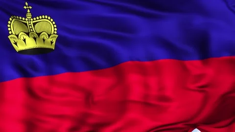 Liechtenstein Waving Flag Background Stock Footage 204134369