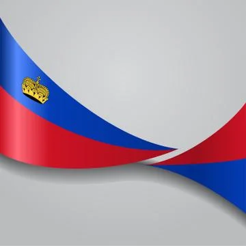 Liechtenstein wavy flag. Vector illustration Stock Illustration