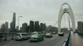 Liede Bridge, Pearl River, International Finance Center, IFC, Guangzhou, China HD Footage