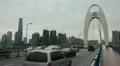 Liede Bridge, Pearl River, International Finance Center, IFC, Guangzhou, China HD Footage
