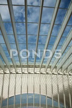 Liege-Guillemins railway Stock Photos