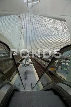 Liege-Guillemins railway Stock Photos