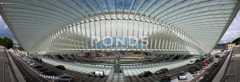 Liege-Guillemins railway Stock Photos