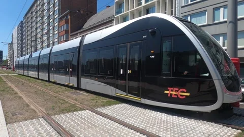 Liege tram Stock Footage 281088451