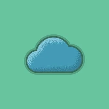 Lienar Flat Stroke Cloud Icon Stock Illustration