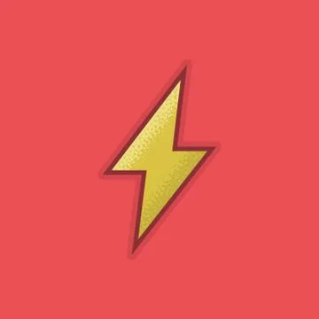 Lienar Flat Stroke lightning Icon Stock Illustration