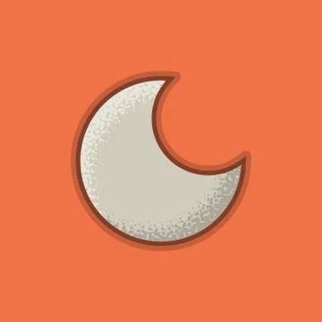 Lienar Flat Stroke Moon Icon Stock Illustration