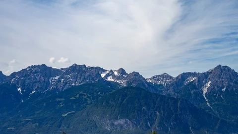Lienz in late spring panning time lapse Stockbeeldmateriaal 122468448