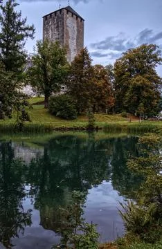 Lienz, a small Austrian city. Stock Photos