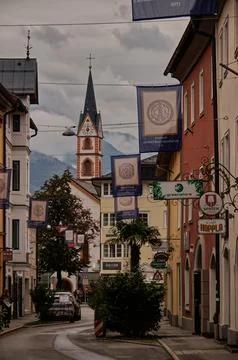 Lienz, a small Austrian city. Stock Photos