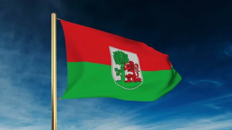 Liepaja flag slider style. Waving in the win with cloud background animation 스톡 동영상 48320366