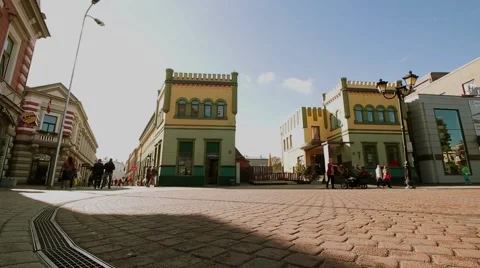 Liepaja Rose Square typical work day, Latvija Stock Footage 68555017