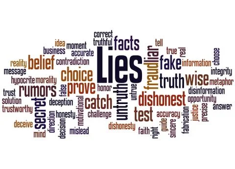 Lies, word cloud concept Stock Illustration