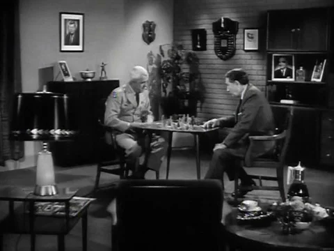 Lieutenant General Albert Watson, Commanding General of the Third Army, plays Stock Footage 75191344