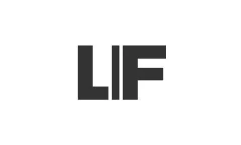 LIF logo design template with strong and modern bold text. Initial based ve.. Stock Illustration