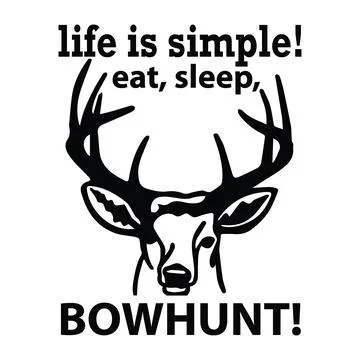 Lif is simple set, sleep bowhunt typography t-shirt design, tee print Stock Illustration