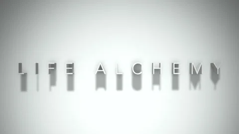 Life alchemy 3D title animation white text on a white background Stock Footage 299369886