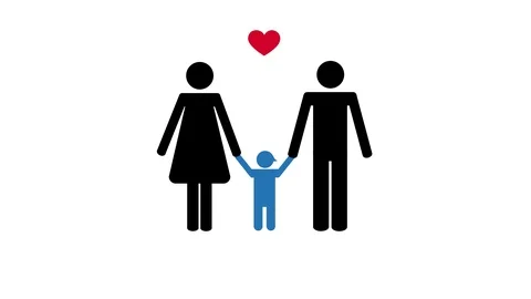 Life and relationship in a patchwork family with baby pictogram Video stock 104496278