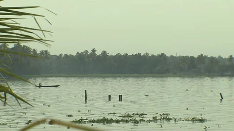 Life in the Backwaters of Kerala Stock Footage 57757405