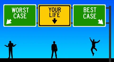 Life best worst case Stock Illustration