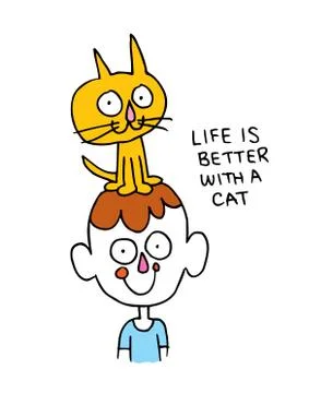 Life is better with a cat Stock Illustration