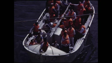 Life Boat Passes Under Camera Stock Footage 47643270