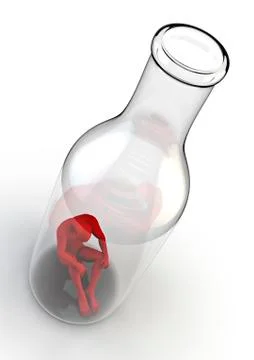 Life in the bottle Illustrazione stock