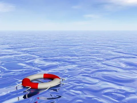 Life buoy hope - 3D render Illustrazione stock
