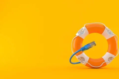Life buoy with network cable Illustrazione stock