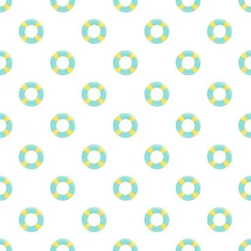 Life buoy pattern creating summer vacation seamless background 스톡 일러스트