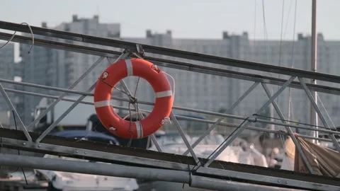Life buoy on the pier Video stock 133835543