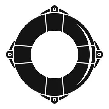 Life buoy ring icon, simple style 库存插图