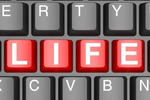 Life button on modern computer keyboard Stock Illustration