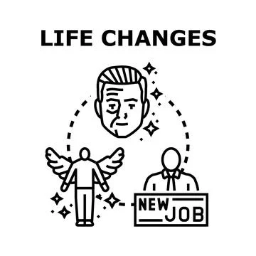 Life changes journey evolving personal development concept Stock Illustration