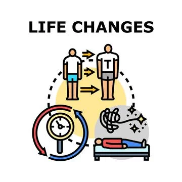 Life changes, personal development, transforming, and evolving stages Stock Illustration