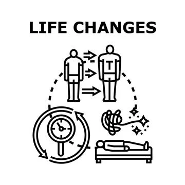 Life changes, personal development, transforming, and evolving stages 库存插图