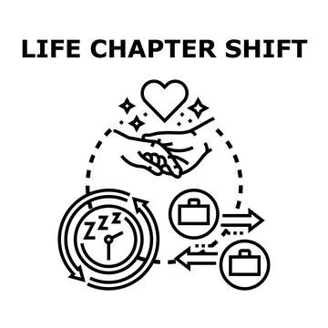 Life chapter shift concept vector illustration Illustrazione stock