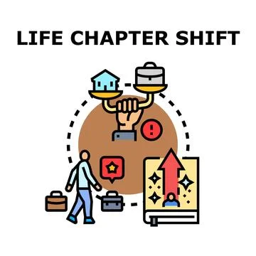 Life chapter shift vector illustration concept Illustrazione stock