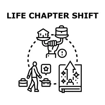Life chapter shift vector illustration concept Stock Illustration