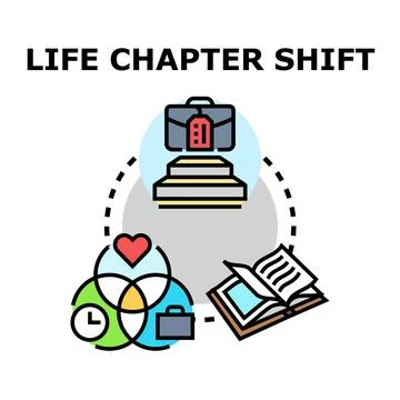 Life chapter shifting concept vector illustration Illustrazione stock