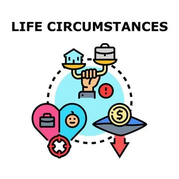 Life circumstances concept representing work home career balance Stock Illustration
