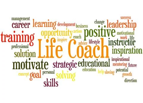 Life Coach, word cloud concept Stockillustratie