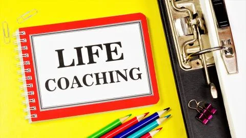 Life coaching-a text message in a Notepad. Stock Photos