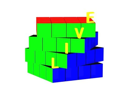 Life of a cube Rubik Stock-Illustration