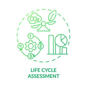 Life cycle assessment green gradient concept icon Stock Illustration