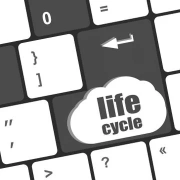 Life cycle on laptop computer keyboard key イラスト素材