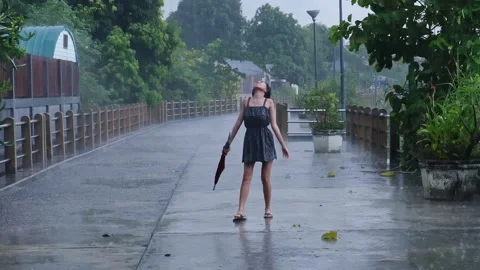 Life is a dance in the rain. Stock Footage 205550453