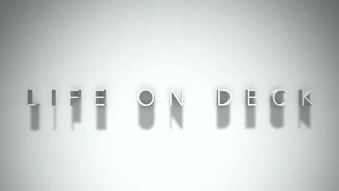 Life on deck 3D title animation with shadows on a white background Stock Footage 298001179
