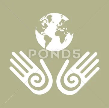Life in the earth in our hands Stock Illustration