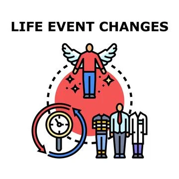 Life event changes and personal transformation concept Stock Illustration